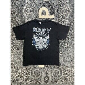 2004 Black Ink Design US Navy Patriotic T Shirt Black Size XL Military America